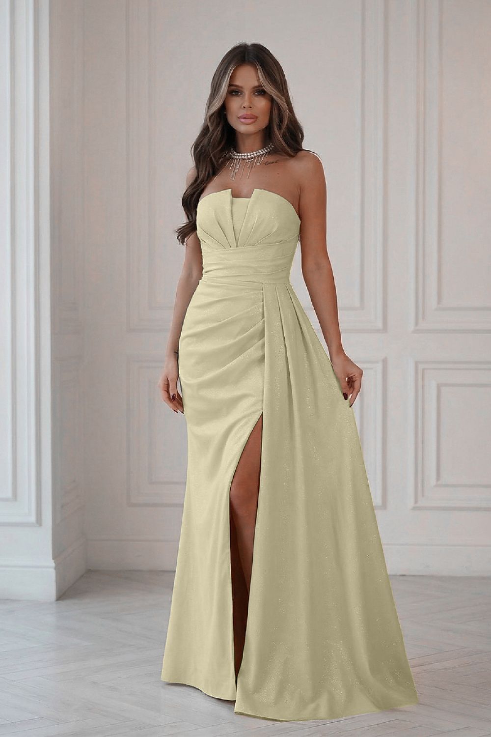  Long dress model 224636 Bicotone 